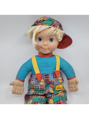 Vintage 1993 Playskool My Buddy Doll Patchwork Pants & Cap Blonde Blue Eyes